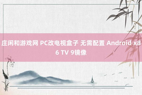 庄闲和游戏网 PC改电视盒子 无需配置 Android x86 TV 9镜像