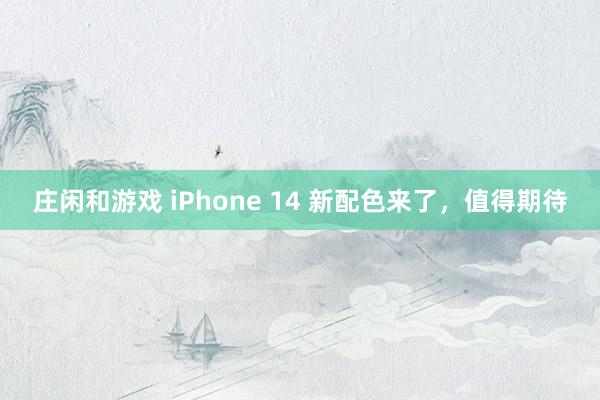 庄闲和游戏 iPhone 14 新配色来了，值得期待
