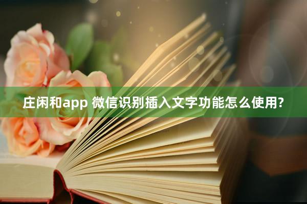 庄闲和app 微信识别插入文字功能怎么使用?