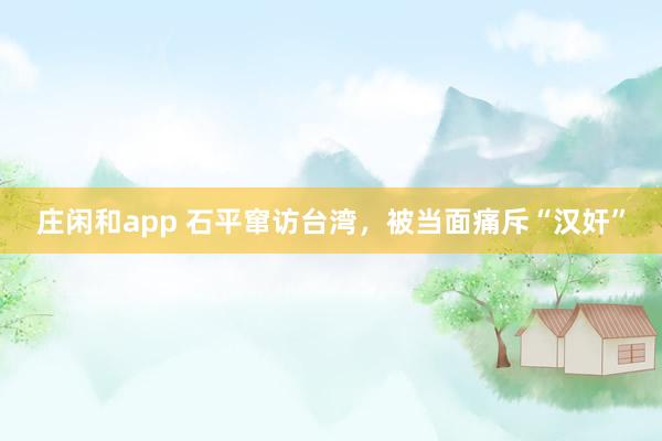 庄闲和app 石平窜访台湾，被当面痛斥“汉奸”