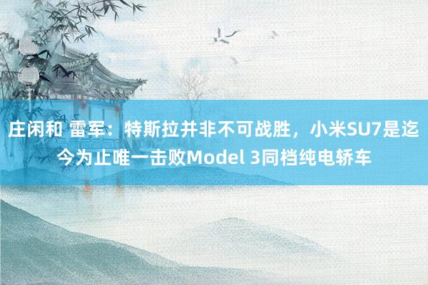 庄闲和 雷军：特斯拉并非不可战胜，小米SU7是迄今为止唯一击败Model 3同档纯电轿车