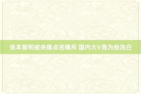 张本智和被央媒点名痛斥 国内大V竟为他洗白