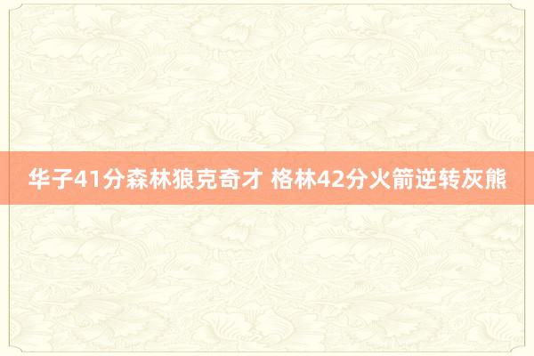 华子41分森林狼克奇才 格林42分火箭逆转灰熊