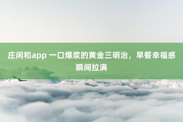 庄闲和app 一口爆浆的黄金三明治,早餐幸福感瞬间拉满