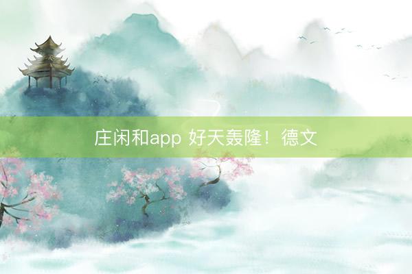 庄闲和app 好天轰隆!德文